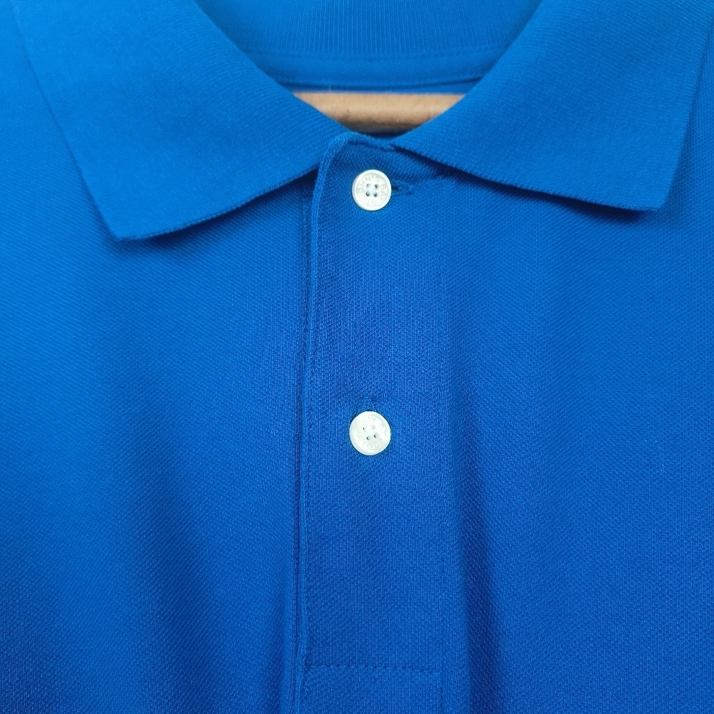 St. John's Bay Men's Comfort Flex Easy Care Classic Fit Polo Shirt Blue Size 2XL - Picture 7 of 9